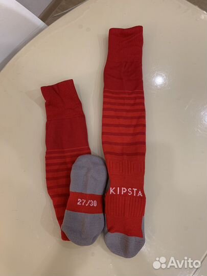 Гетры гольфы футбольные красные детские Декатлон