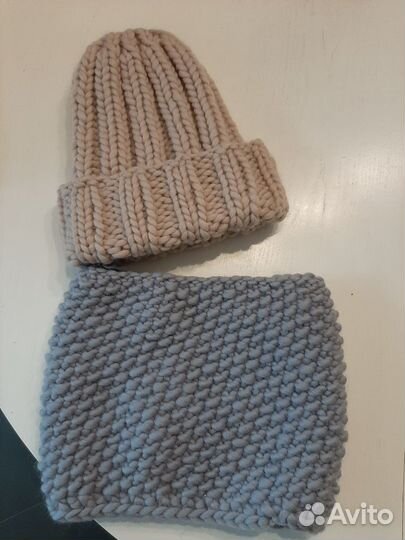 Шапка тыковка и снуд новые из перуанской шерсти