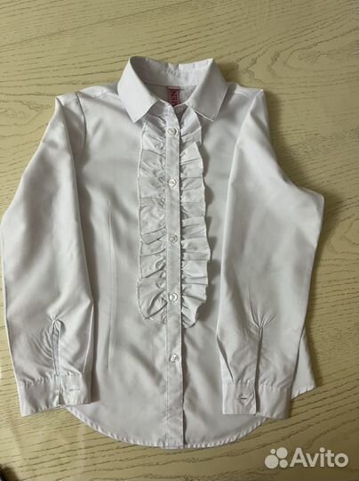 Блузка белая для девочек 128