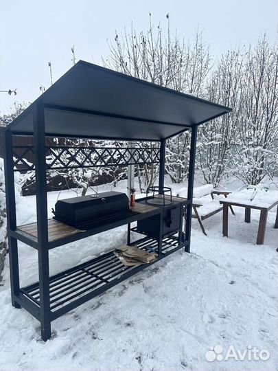 Мангал с печью под казан