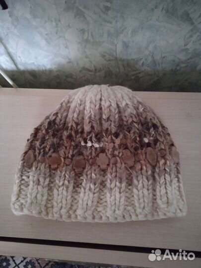 Шапка зимняя женская+ шарф ручная вязка