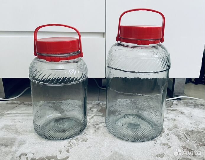 Банки Browin 5 л и 8 л, с крышками и ручками