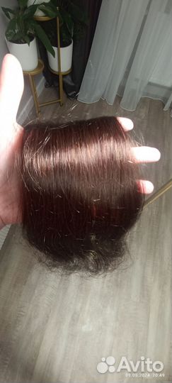 Волосы на заколках натуральные русые