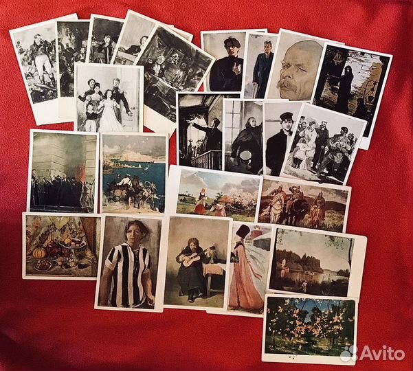 Открытки городов, пейзажей,картин30-70гг