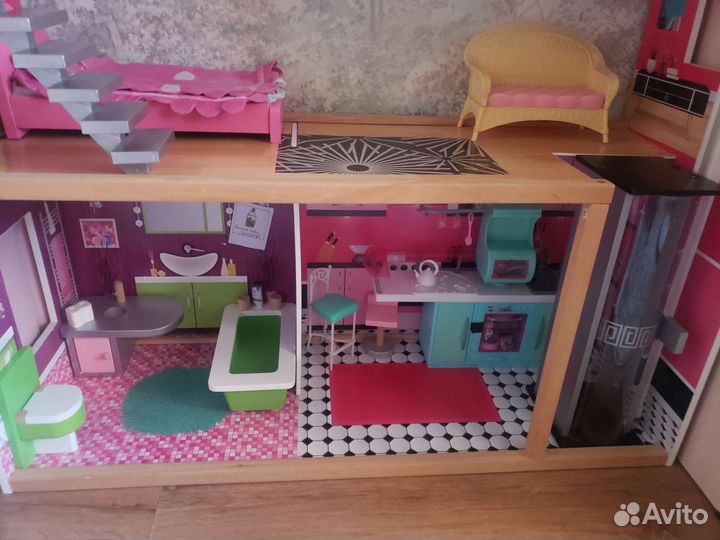 Кукольный домик для барби с лифтом