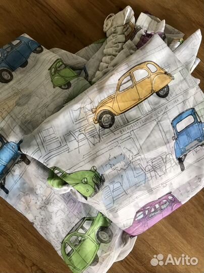 Тюль детская с машинками