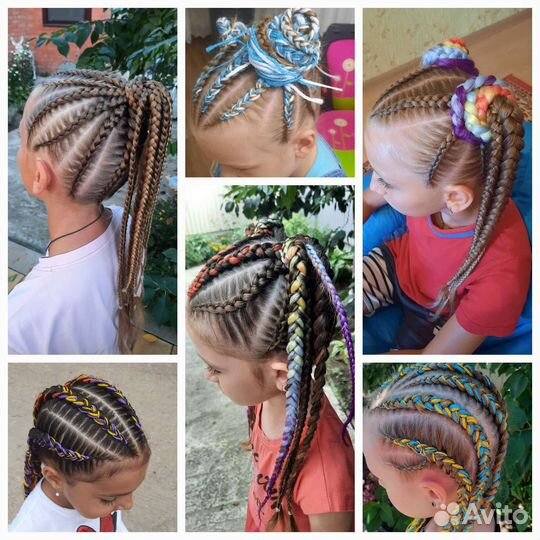Плетение кос с канекалоном и без