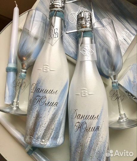 Свадебные бокалы, свадебное шампанское