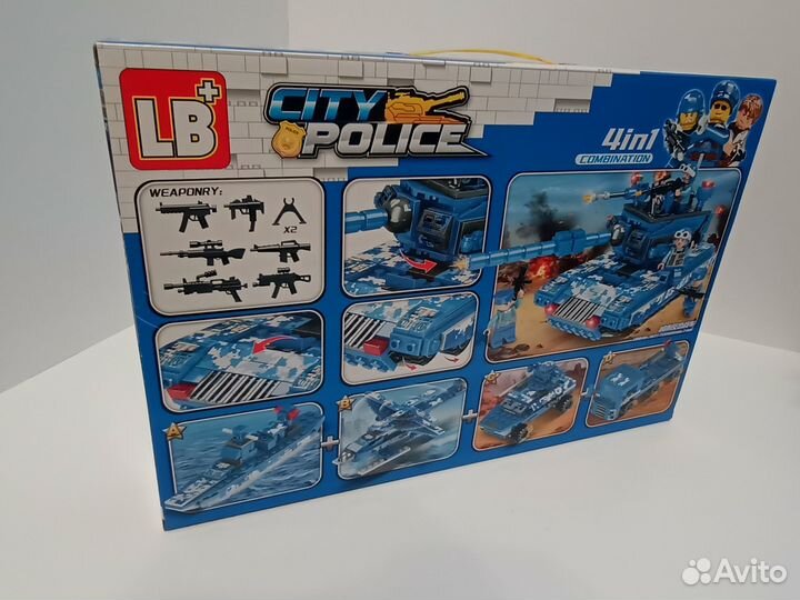 Конструктор танк, набор 378 деталей, с подсветкой