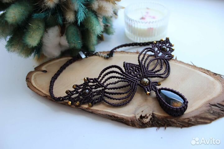 Колье+серьги ручная работа