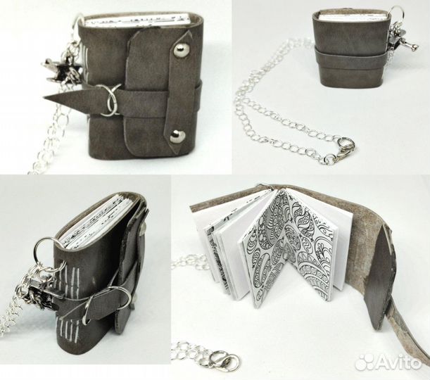 Кулоны-блокнотики, ручная работа