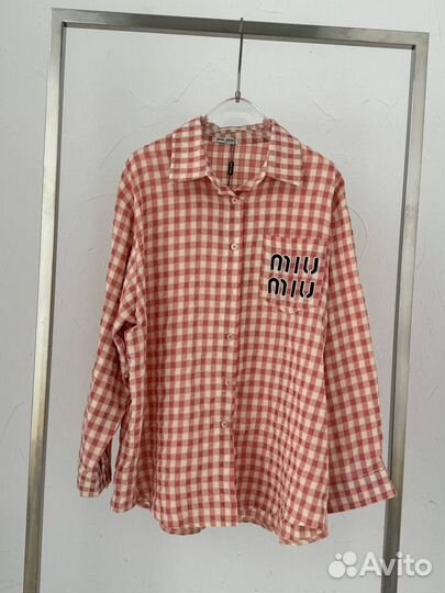 Рубашка Miu Miu унисекс оверсайз (Новинка 2024)