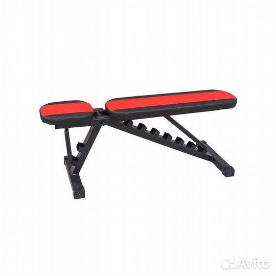 Скамья для жима до 350 кг наклонная чёрно-красная