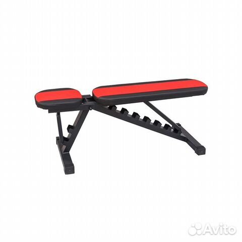 Скамья для жима до 350 кг наклонная чёрно-красная