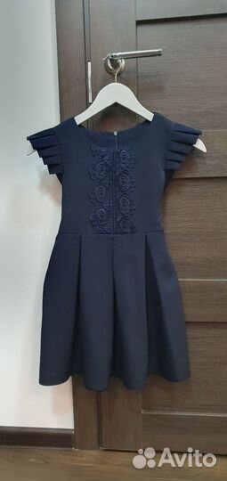Школьный сарафан 134 синий