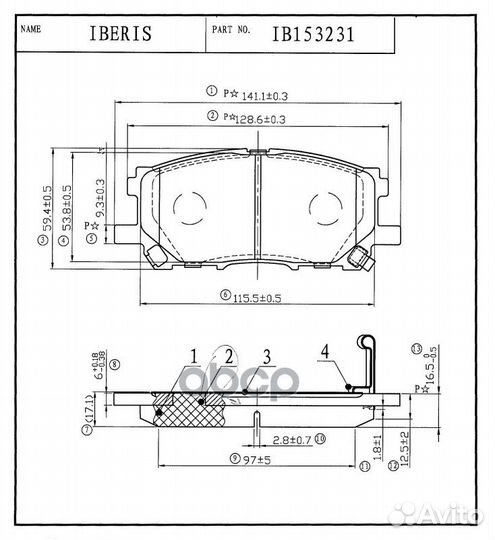 Колодки тормозные пер К-Т lexus RX II (U38) IB1