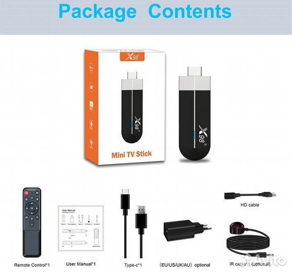 TV Stick X98 S500 Mi ni 4/32, 2/16 4K HDR10+