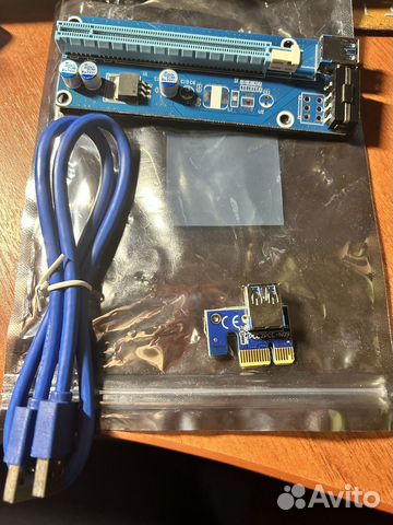 Райзер pci-e 1x на 16х на питании Molex