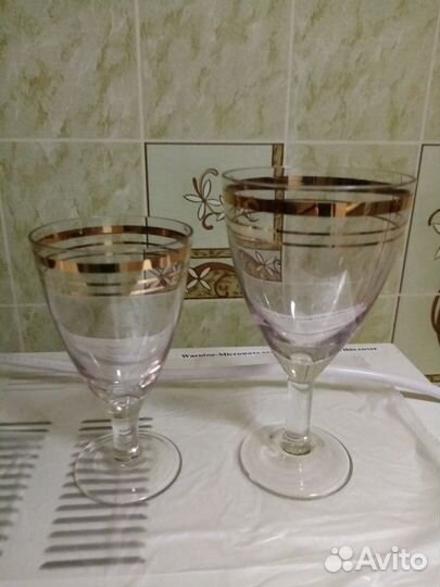 Фужеры, рюмки из цветного стекла СССР