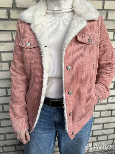 Куртка вельветовая с искусственным мехом
