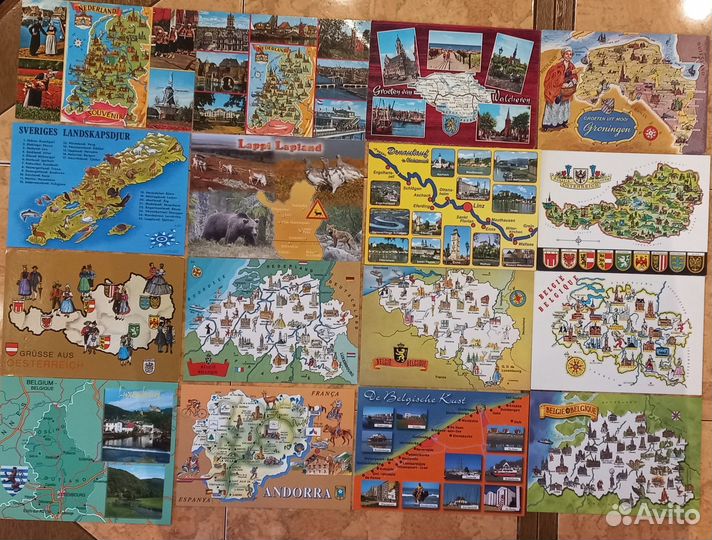 Открытки с картами разных стран