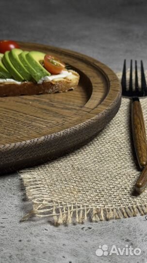 Поднос деревянный круглый