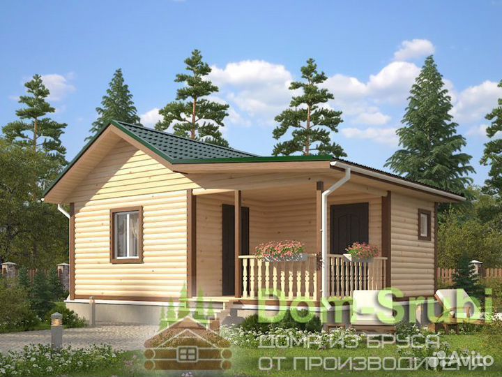 Карабаново-Хорошая надёжная Баня из бруса Б-36 8х6