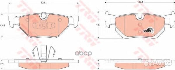 Колодки тормозные дисковые задн bmw: 1 04, 3 0