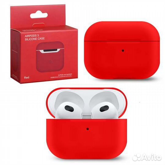 Чехол AirPods 3 Silicone red