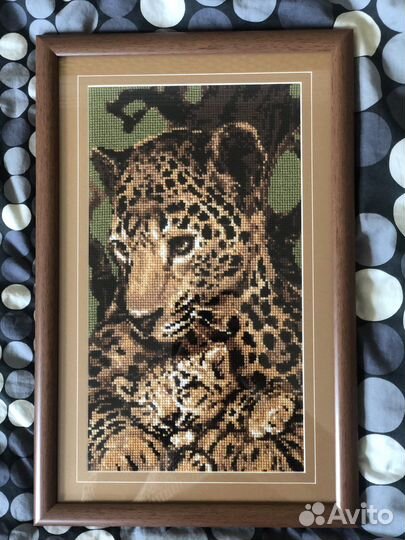 Вышивка крестом. Картина. Леопард