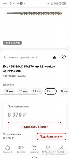 Бур Milwaukee SDS-Max с 4-мя режущими кромками 35м