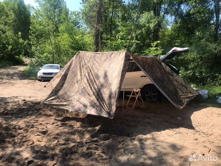 Тент палатка автомобильная маркиза цвет лес