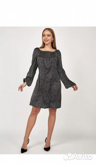 Платье шелковое в горох