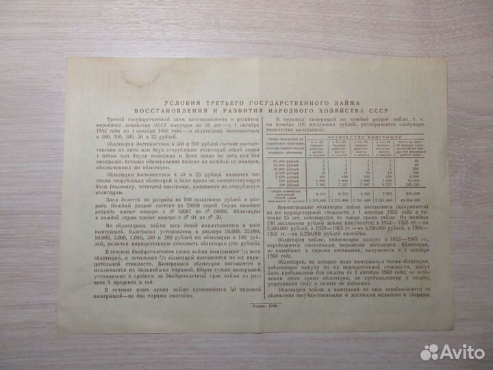 Облигации СССР 1948 г