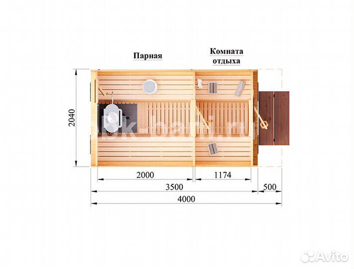 Баня бочка Виктория 4м