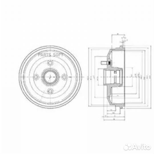 Delphi BF468 Барабан тормозной 203x80 4 отв