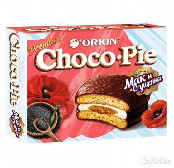 Пирожное Choco Pie Мак и Сгущенка 336г Orion