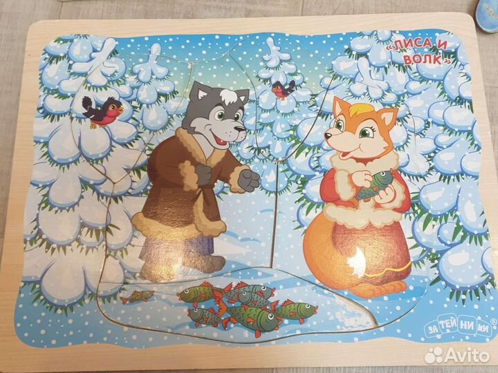 Деревянные пазлы пакетом