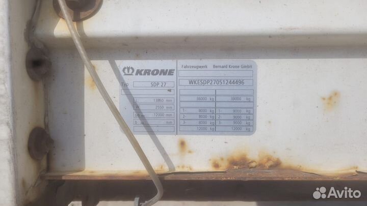 Полуприцеп бортовой Krone SDP27, 2007