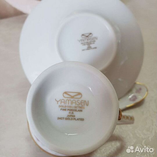 Кофейная пара фарфор костяной. Yamasen 24ct gold