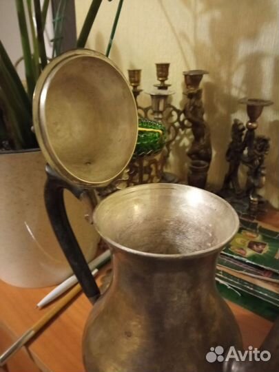 Старый заварочный чайник латунь