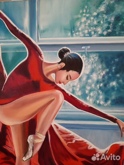 Картина масло большая холст балерина девушка танец