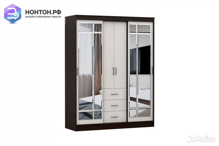 Шкаф-купе Канкун дуб венге / ясень анкор светлый