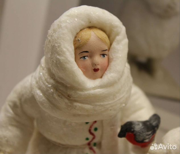 Ватные ёлочные игрушки Дед Мороз и Снегурочка