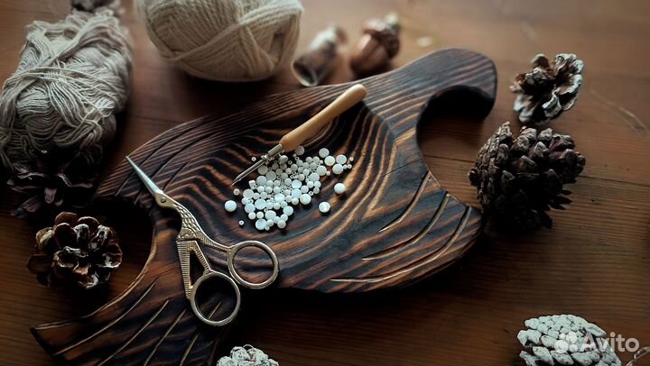 Деревянная тарелка ручной работы