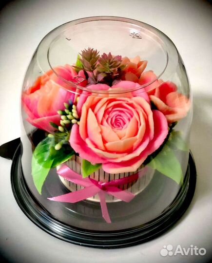 Букет из мыла в куполе (подарок)