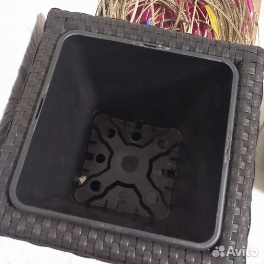 Кашпо из ротанга высокое прямоугольное горшок ваза