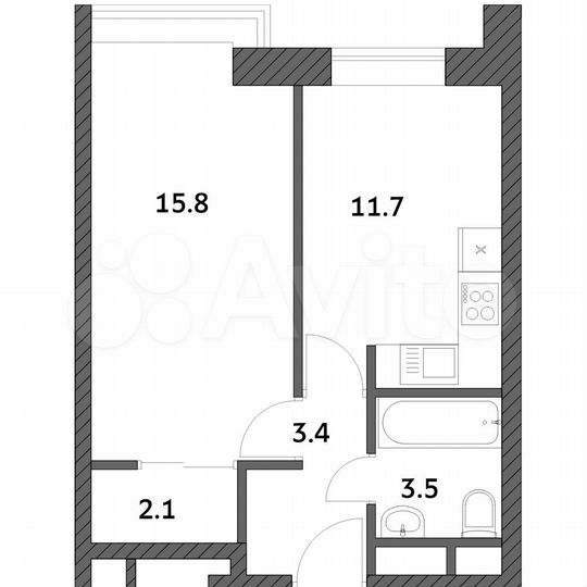 1-к. квартира, 36,5 м², 13/19 эт.