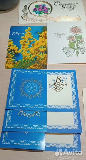 Открытки СССР к 8 марта не заполненные