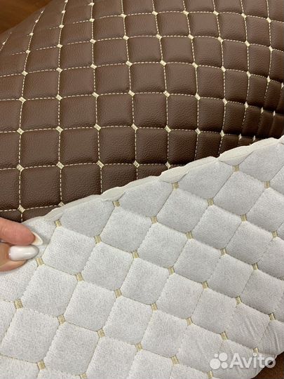 Экокожа стеганая ромб